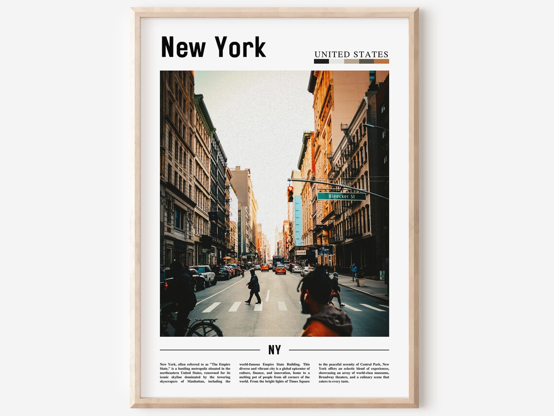 New York City Bleecker Street Manhattan Urban Street Scene Poster