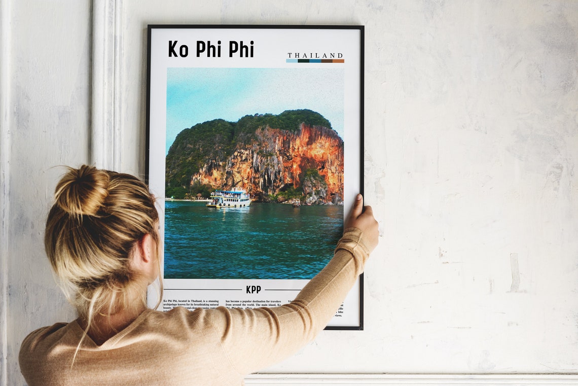 Ko Phi Phi Thailand Tropical Island Limestone Cliffs Travel Poster - Image 2