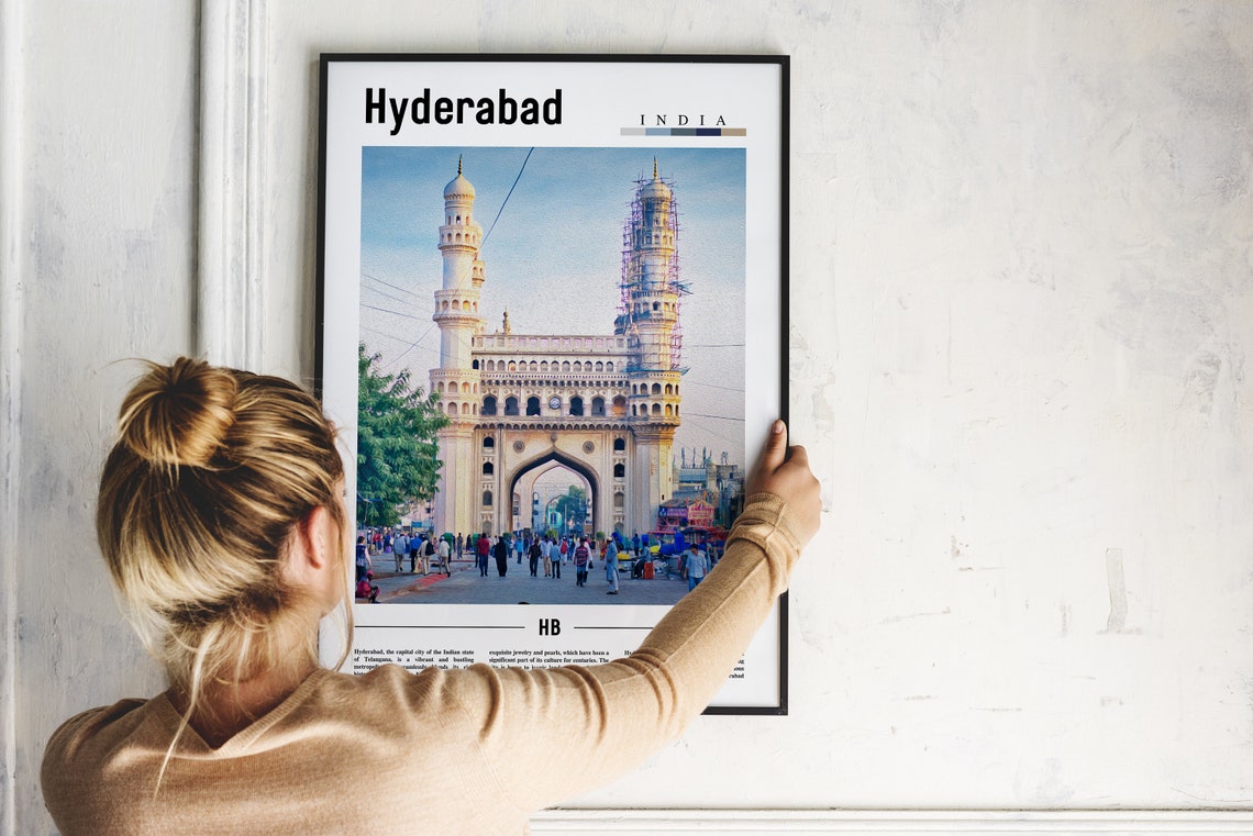 Hyderabad India Historic Charminar Monument Photo Travel Poster - Image 2