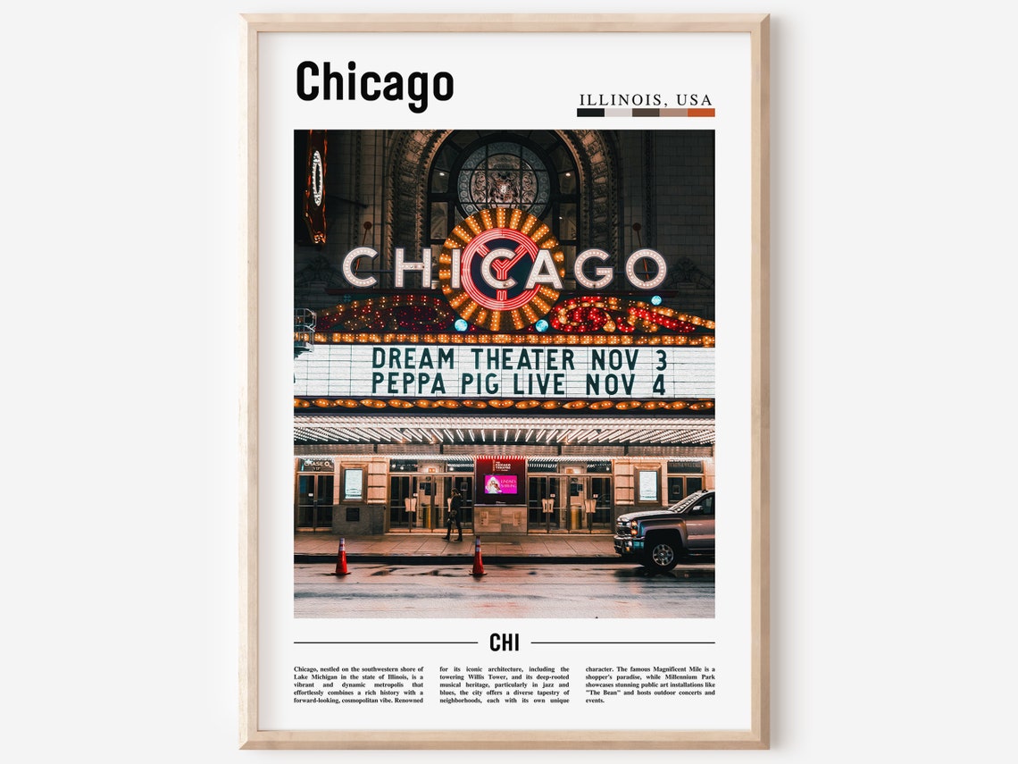 Chicago Print Chicago Poster Chicago Wall Art United States Photo United States Poster United States Print