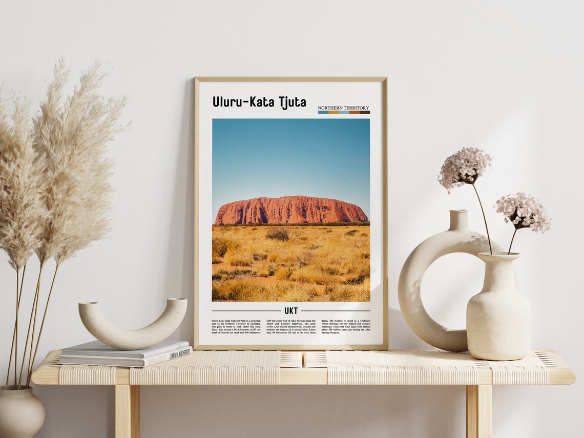 Uluru Kata Tjuta Print Uluru Kata Tjuta Poster Uluru Kata Tjuta Wall Art Minimal Travel Print Minimal City Poster Oil Painting Poster - Image 3