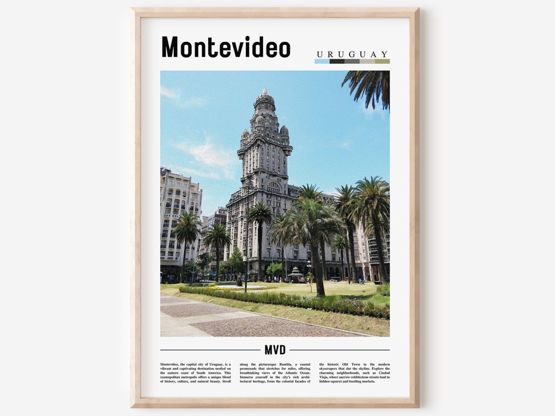 Montevideo Uruguay Historic Plaza Landmark Photo Travel Poster