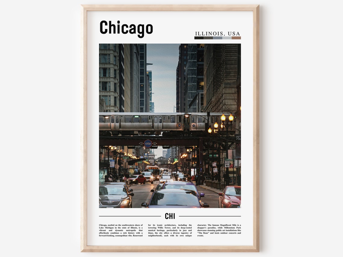 Chicago Print Chicago Poster Chicago Wall Art United States Photo United States Poster United States Print