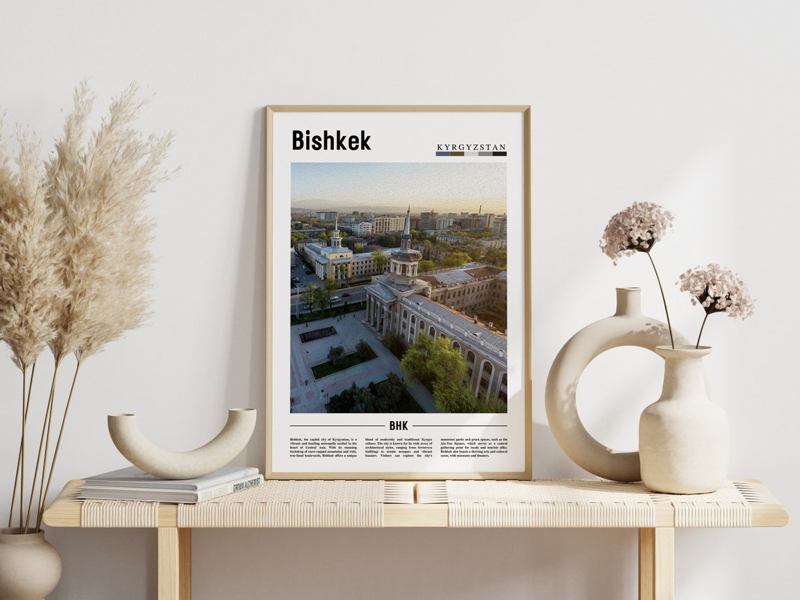 Bishkek Poster Bishkek Print Bishkek Wall Art Asia Print Asia Poster Asia Photo Minimal Travel Poster - Image 3