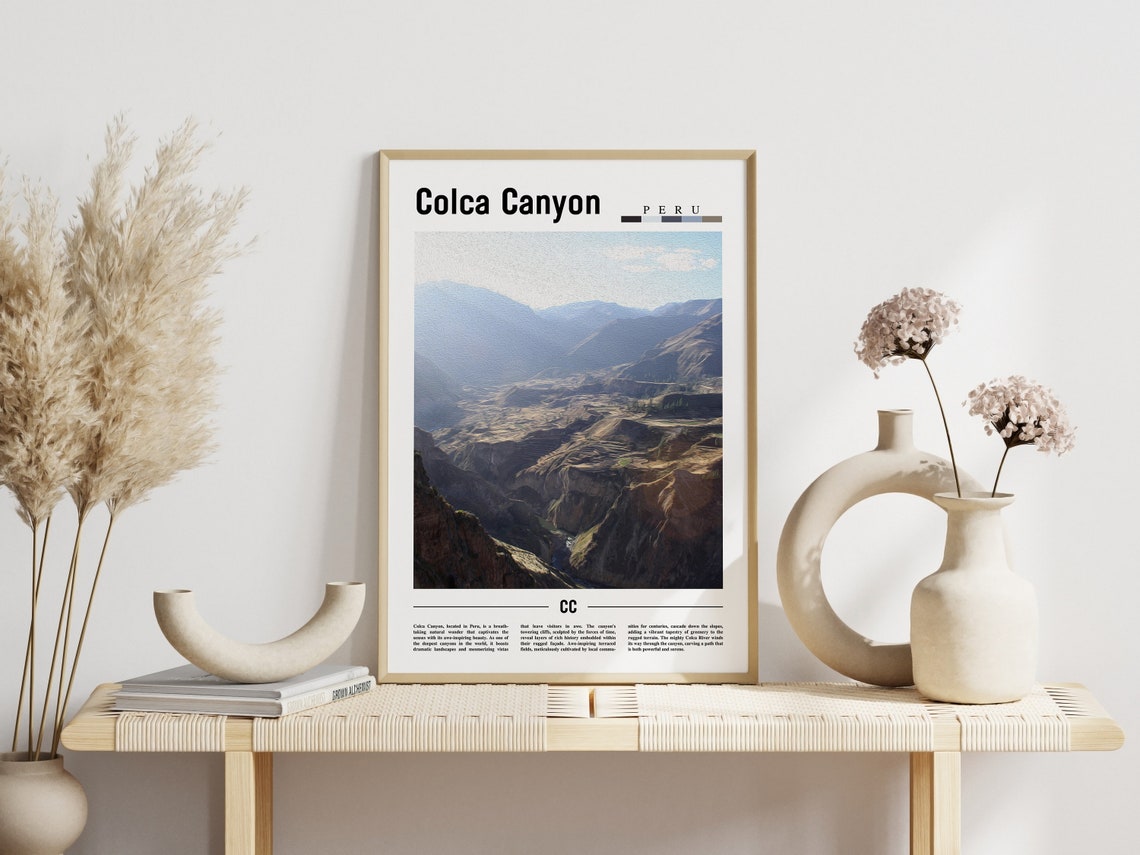 Colca Canyon Peru Terraced Canyon Valley Travel Poster Landscape - Image 3