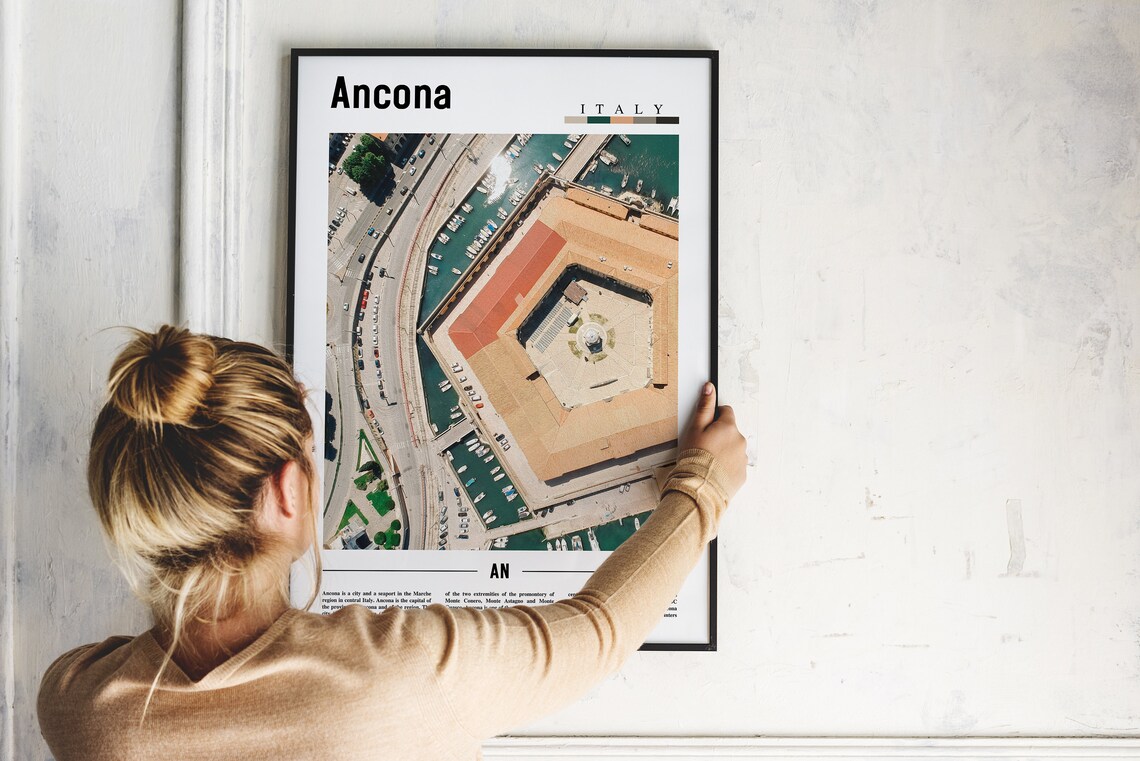 Ancona Italy Aerial Harbor Photo Coastal City Travel Art Print - Image 2