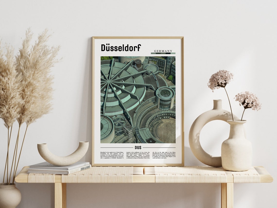 Dusseldorf Germany Circular Rooftops Aerial Modern Architecture Poster - Image 3