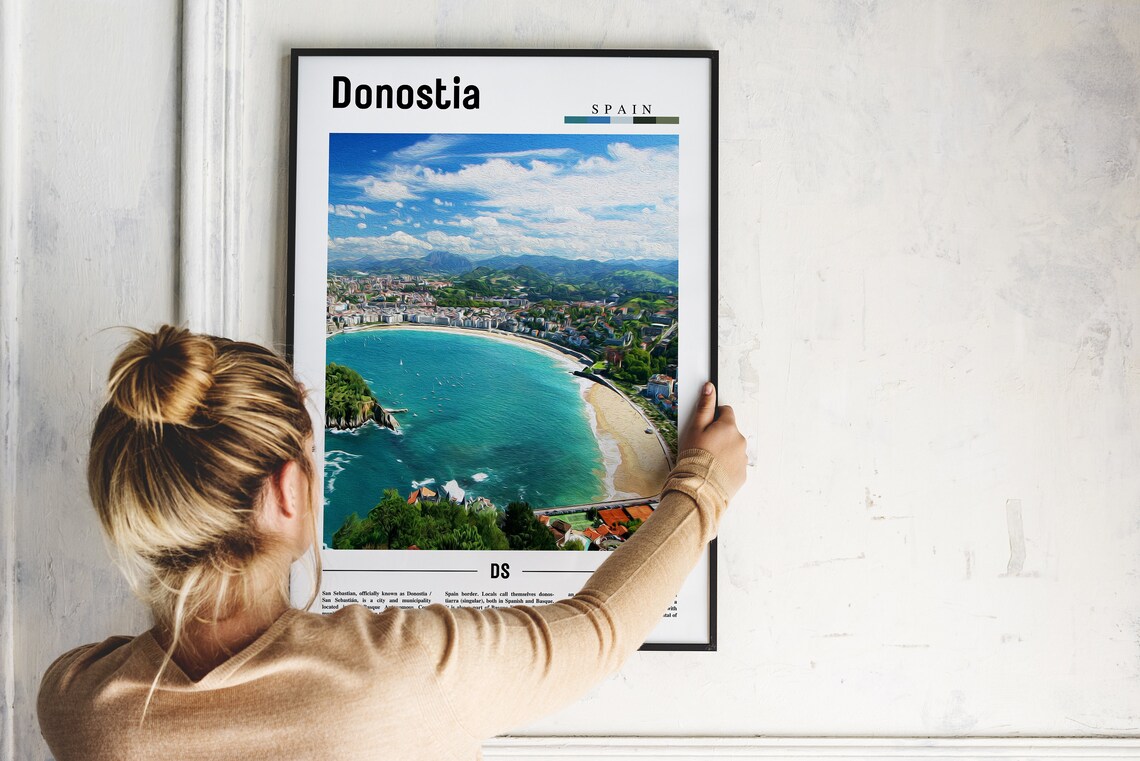 Donostia San Sebastian La Concha Bay Beach Spain Travel Poster - Image 2