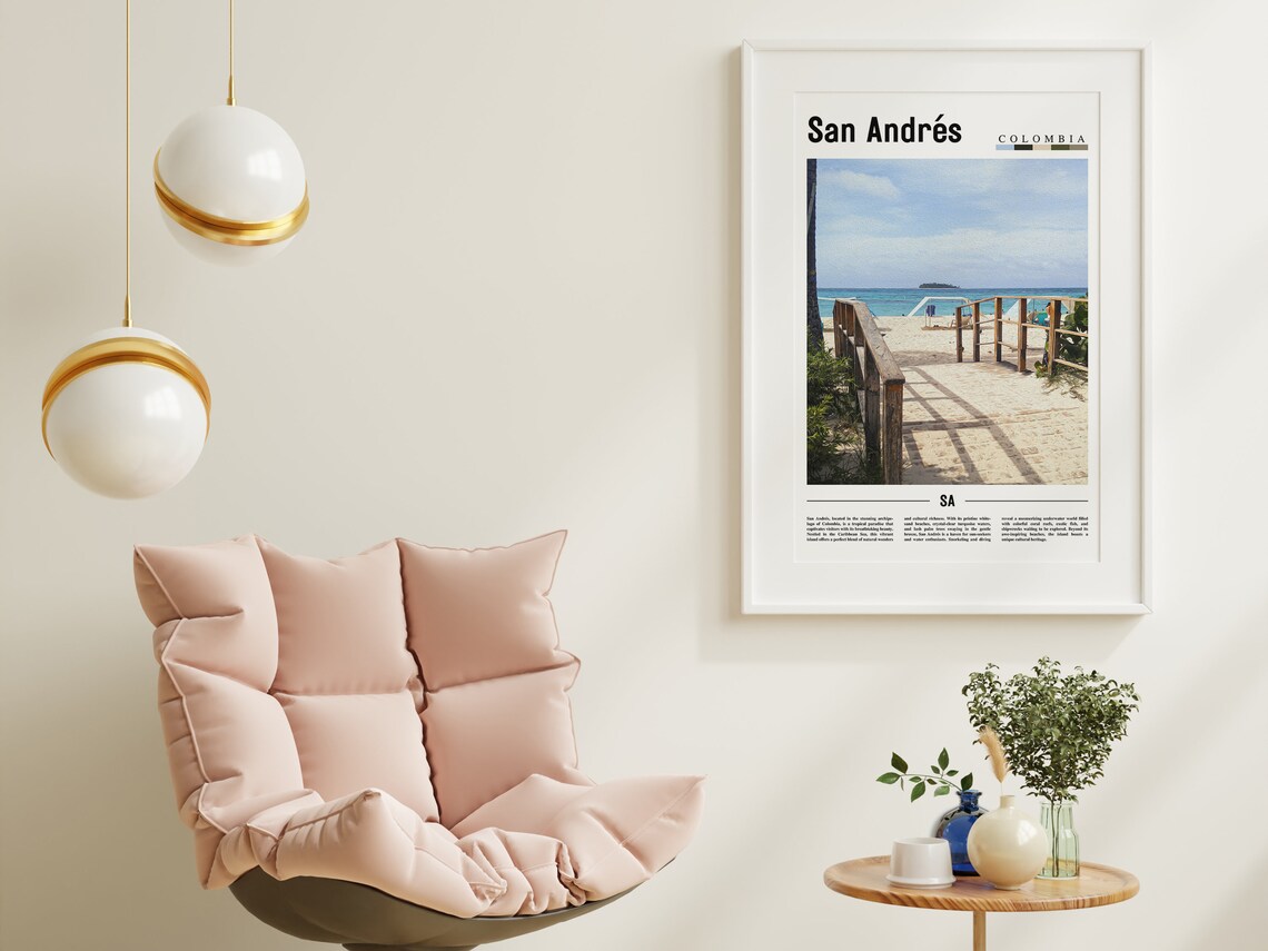 San Andres Colombia Caribbean Beach Boardwalk Tropical Travel Poster - Image 3