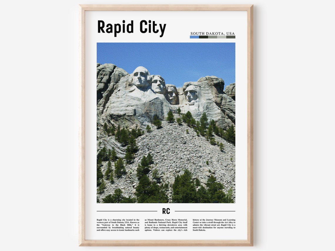 Rapid City Poster Rapid City Print Rapid City Wall Art United States Photo United States Poster United States Print Travel Poster