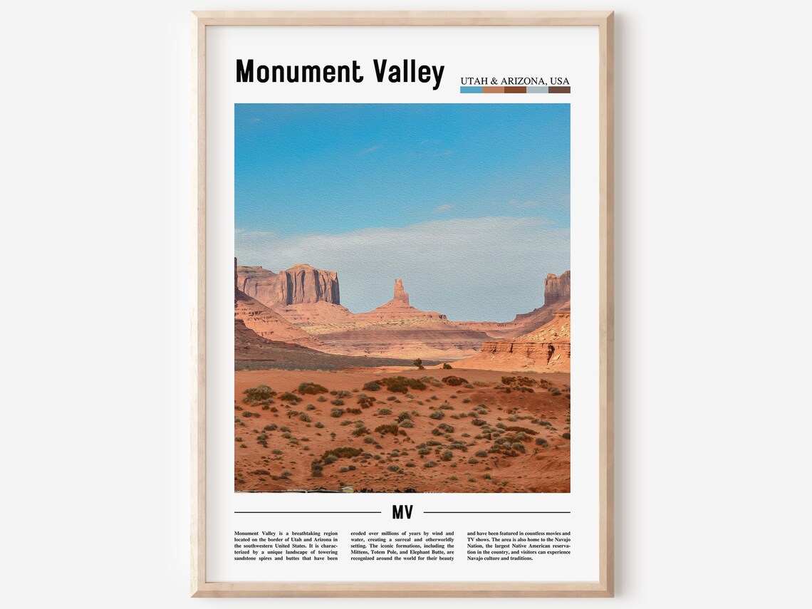 Monument Valley Utah Arizona Iconic Red Rock Desert Travel Poster