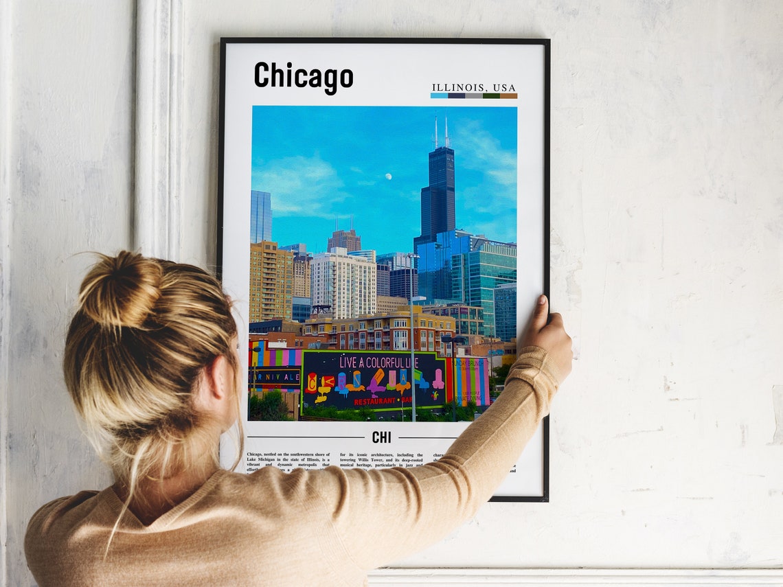 Chicago Print Chicago Poster Chicago Wall Art United States Photo United States Poster United States Print - Image 2