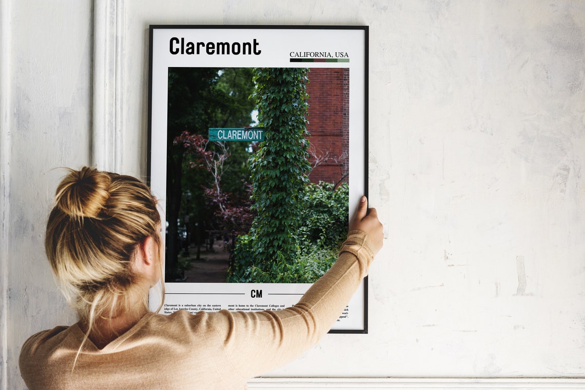 Claremont Print Claremont Poster Claremont Wall Art Minimal Travel Print Minimal City Poster Travel Destination Oil Painting Poster - Image 2
