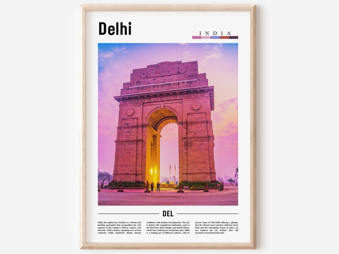 Delhi Poster Delhi Print Delhi Wall Art Asia Print Asia Poster Asia Photo Minimal Travel Poster