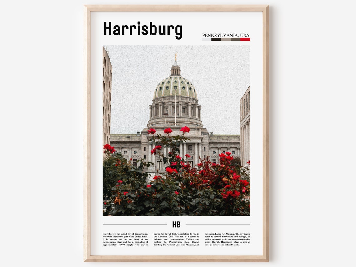 Harrisburg Poster Harrisburg Print Harrisburg Wall Art United States Photo United States Poster United States Print Travel Poster