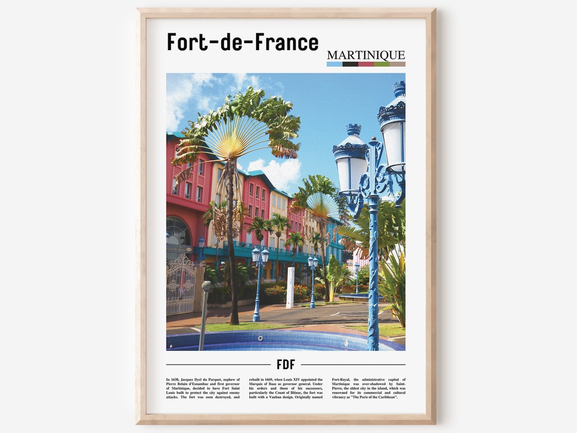 Fort De France Print Fort De France Poster Fort De France Wall Art Oil Painting Poster City Artwork Travel Artwork Travel Wall Art