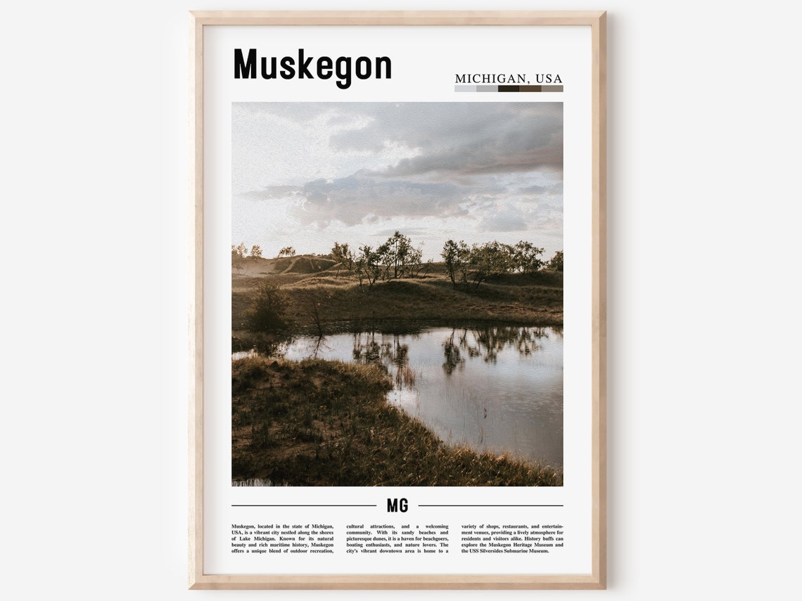 Muskegon Poster Muskegon Print Muskegon Wall Art United States Photo United States Poster United States Print Travel Poster