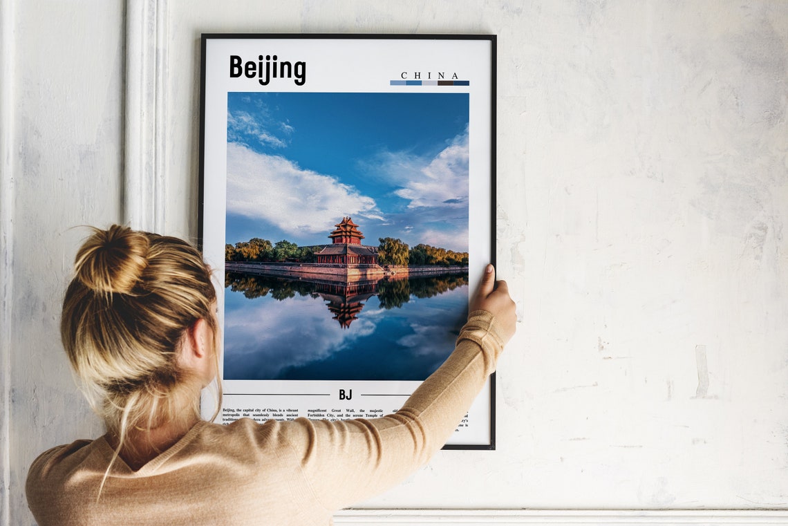 Beijing China Forbidden City Pavilion Reflection Travel Poster - Image 2