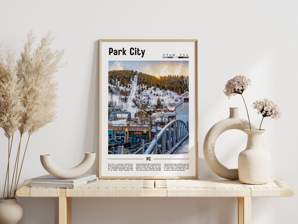 Park City Utah Snowy Ski Town Mountain Travel Photography Poster - Image 3