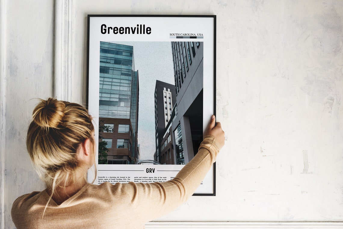 Greenville Poster Greenville Print Greenville Wall Art United States Photo United States Poster United States Print Travel Poster - Image 2