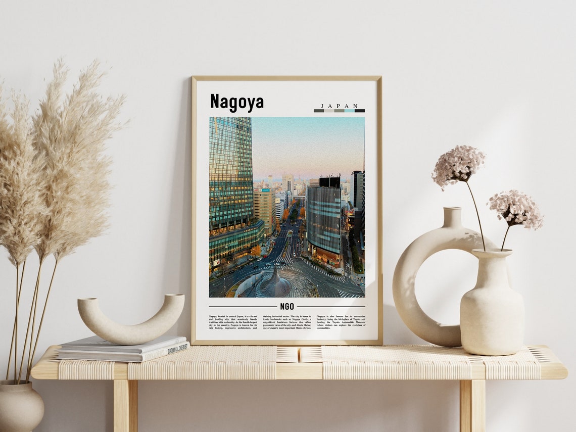 Nagoya Poster Nagoya Print Nagoya Wall Art Asia Print Asia Poster Asia Photo Minimal Travel Poster - Image 3