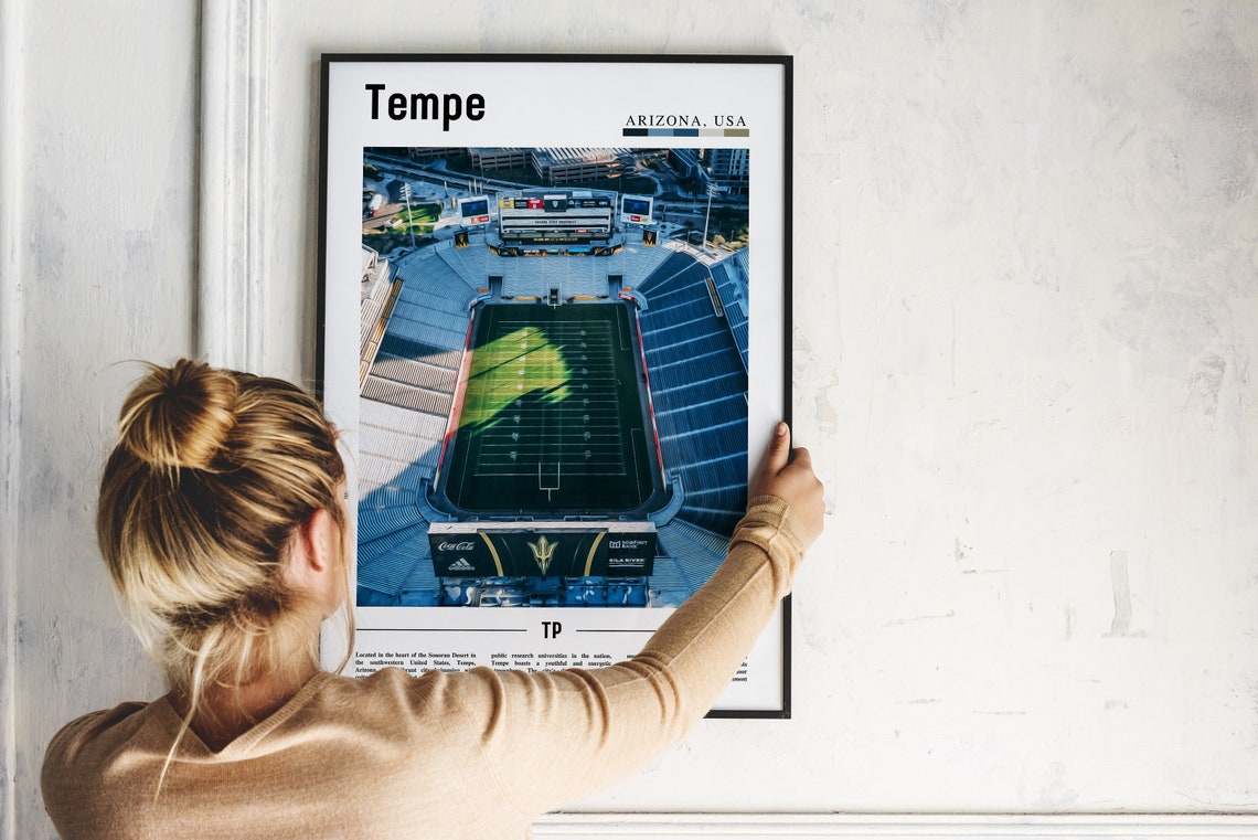 Tempe Poster Tempe Print Tempe Wall Art United States Photo United States Poster United States Print Travel Poster - Image 2
