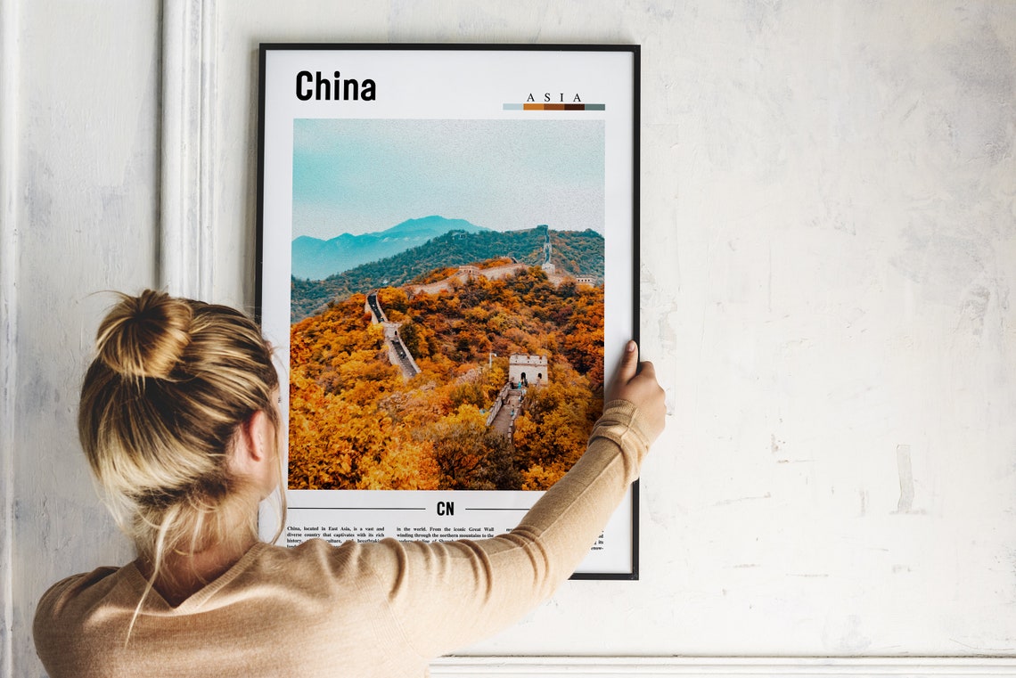 China Great Wall Autumn Foliage Mountain Ancient Wonder Poster - Image 2
