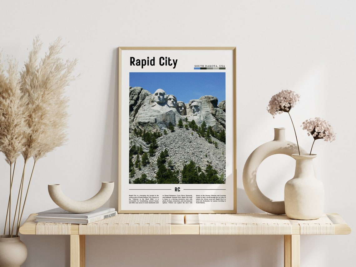 Rapid City Poster Rapid City Print Rapid City Wall Art United States Photo United States Poster United States Print Travel Poster - Image 3