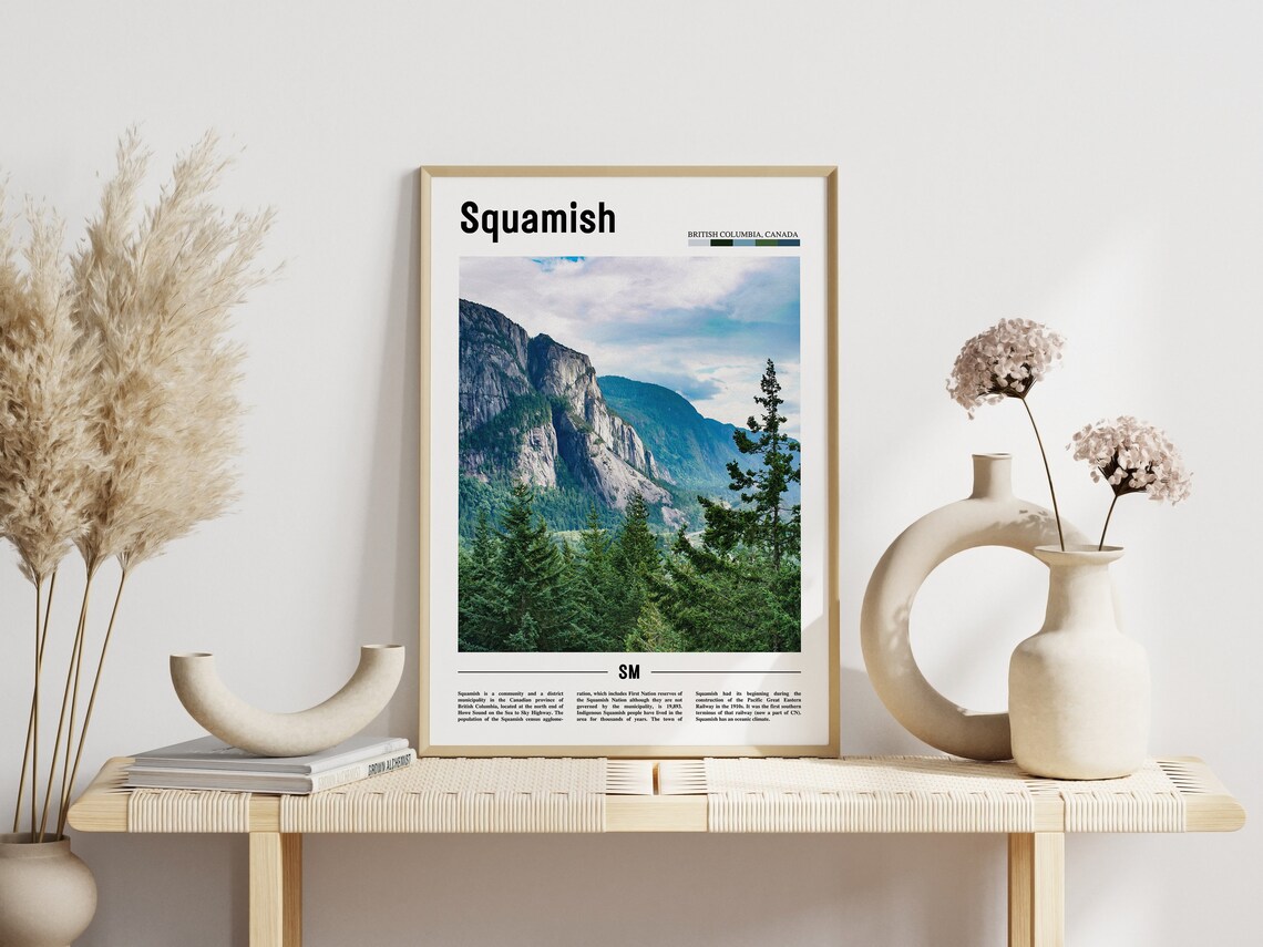 Squamish Minimal Travel Poster, Oil Painting Style - Image 3