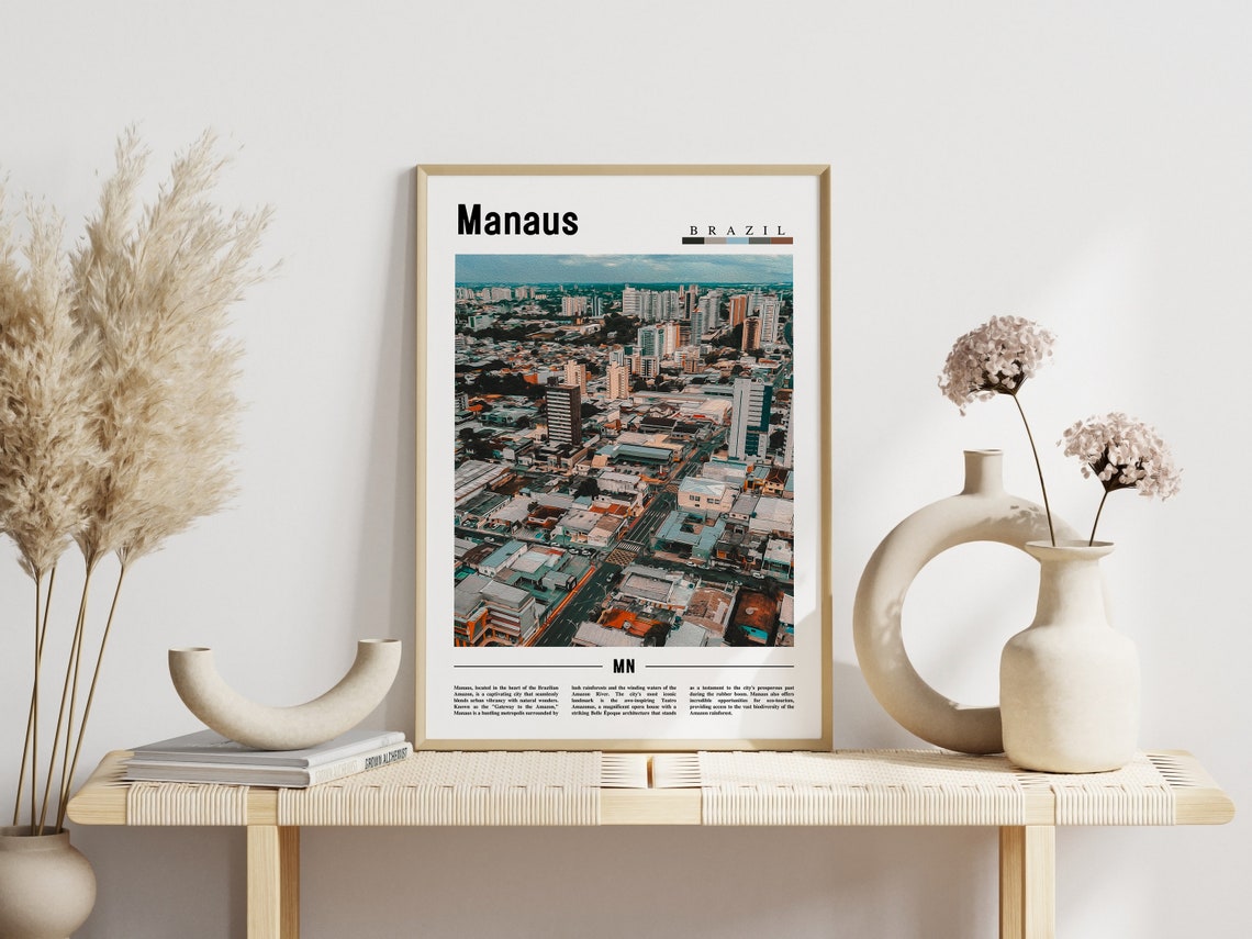 Manaus Brazil Aerial Cityscape View Amazon Gateway Travel Poster - Image 3
