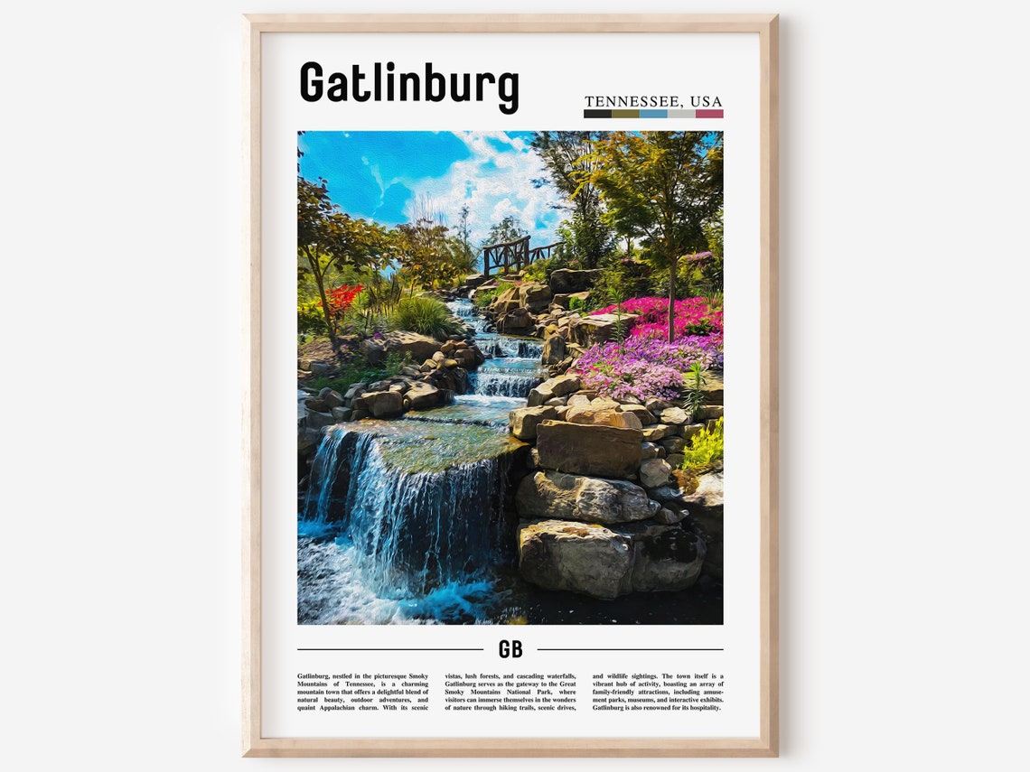 Gatlinburg Poster Gatlinburg Print Gatlinburg Wall Art United States Photo United States Poster United States Print Travel Poster