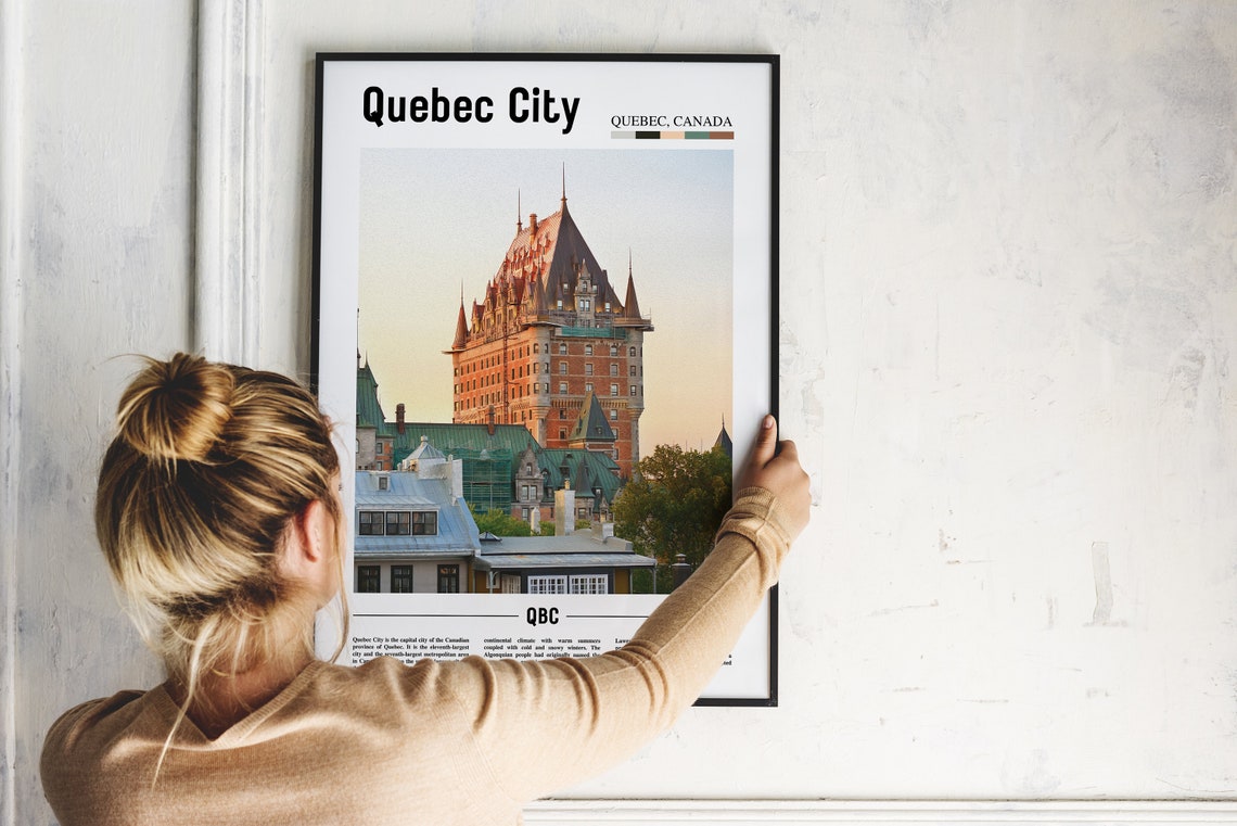 Quebec City Canada Skyline Chateau Frontenac Vintage Photo Poster - Image 2