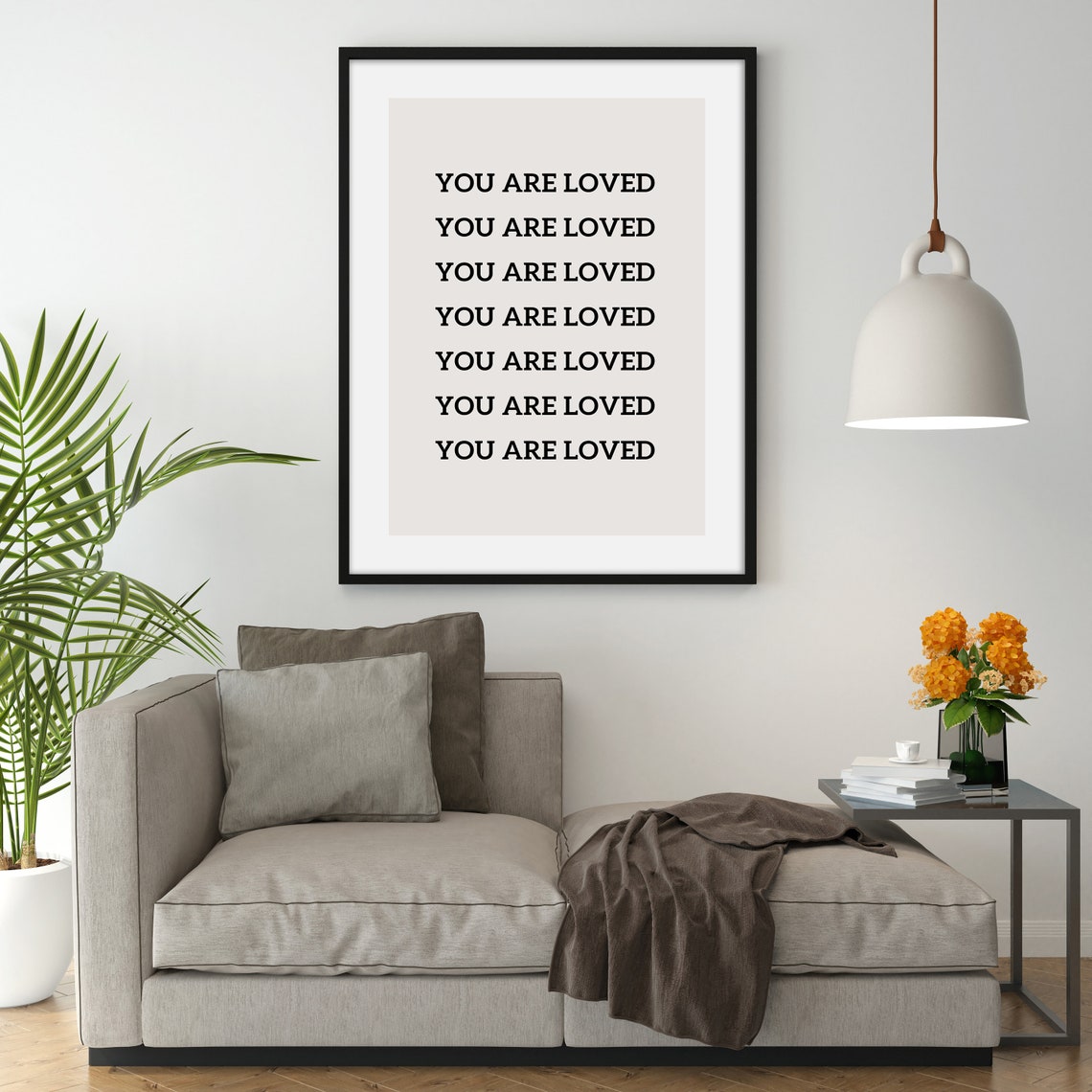 You Are Loved Repeated Affirmation Minimalist Typography Poster - Image 2
