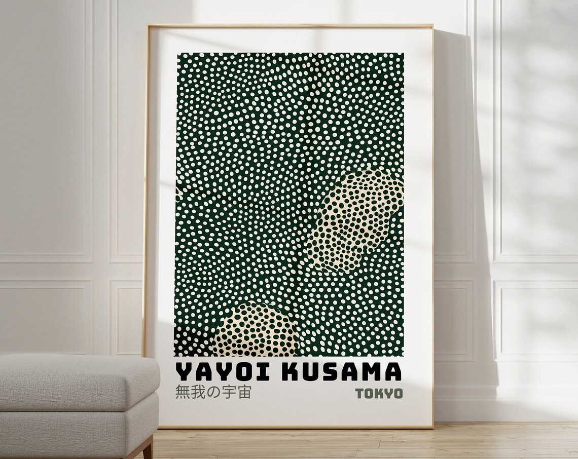 Yayoi Kusama Green Polka Dot Abstract Tokyo Mugen Universe Poster