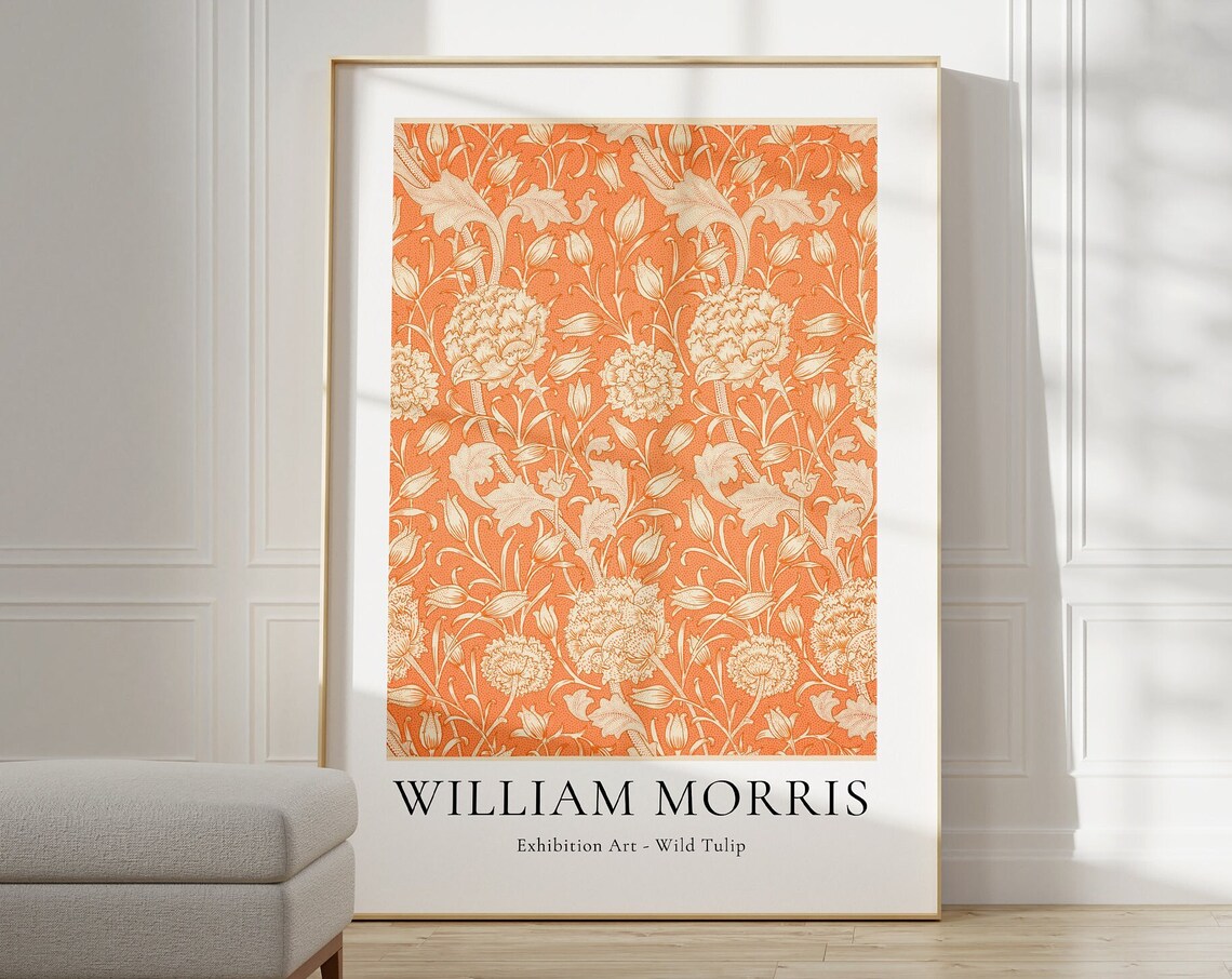 William Morris Poster, Mid-Century Flower Market Print