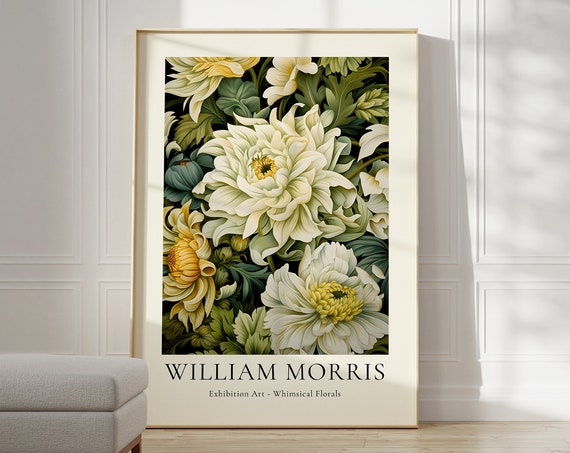 William Morris Sage Green Flower Market Poster