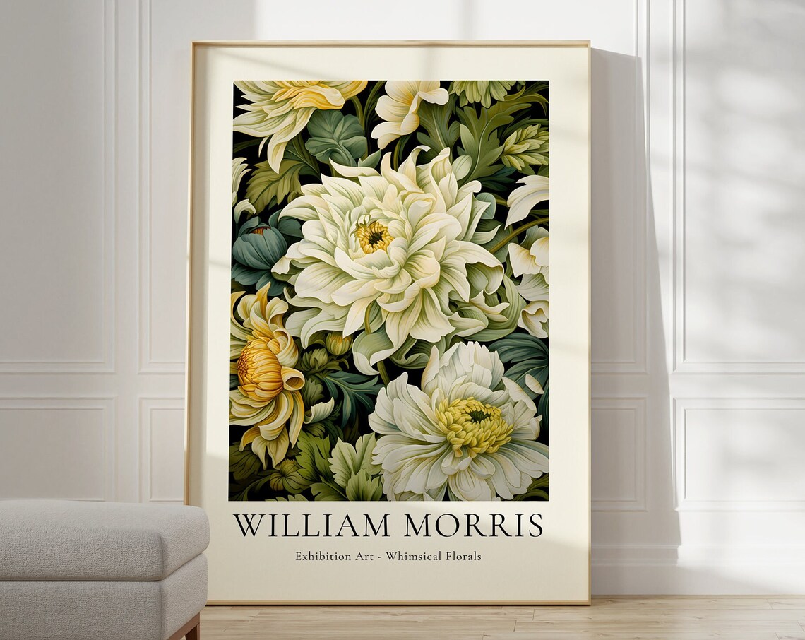 William Morris Sage Green Flower Market Poster