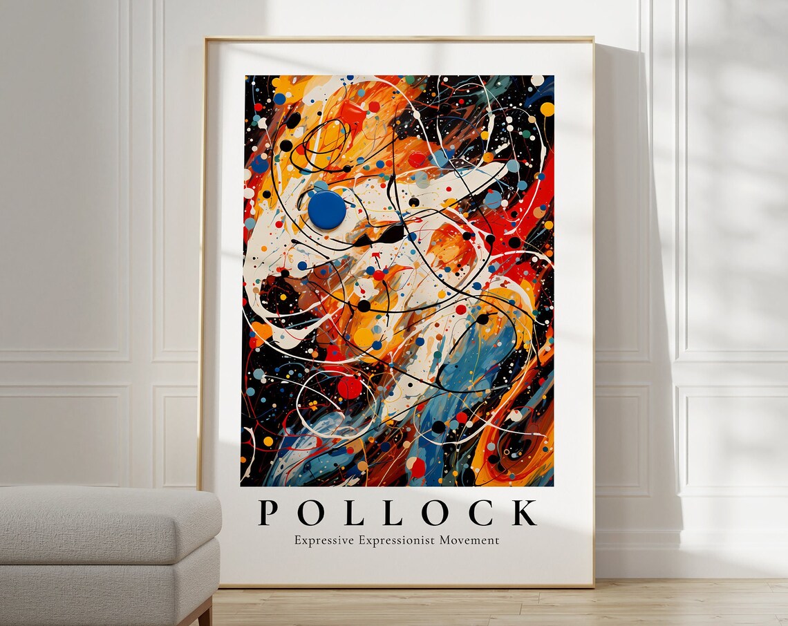 Jackson Pollock Cosmic Drip Painting Expressionist Art Poster