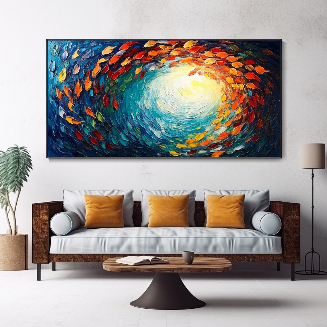 Colorful Fish Sea Life Oil Painting Art Print - Image 4