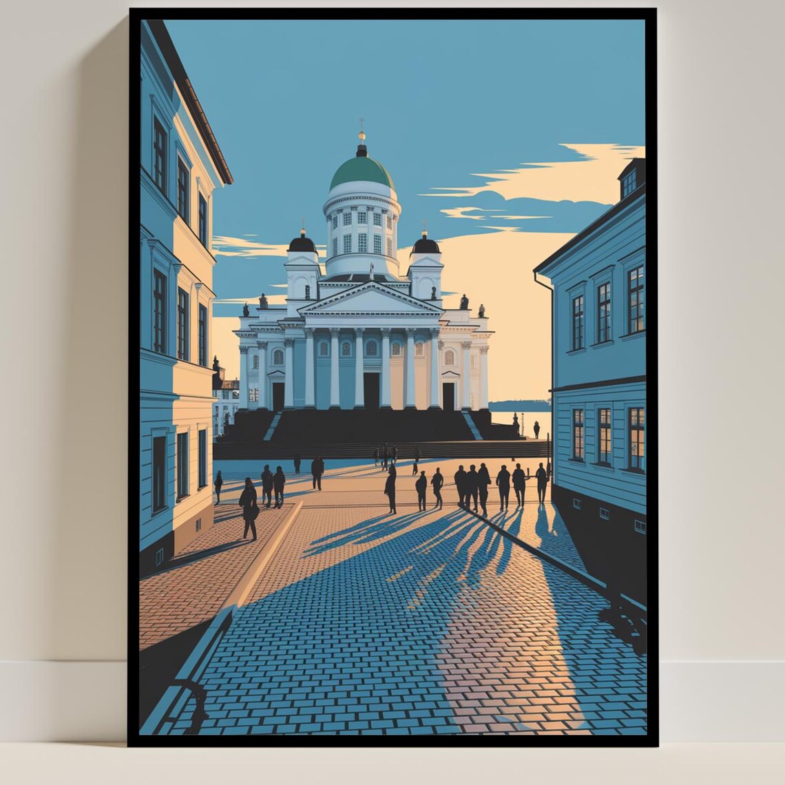 Helsinki Cathedral Travel Poster, Nordic Landmark