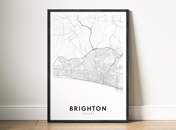 Map Print England Poster Black And White Wall Art