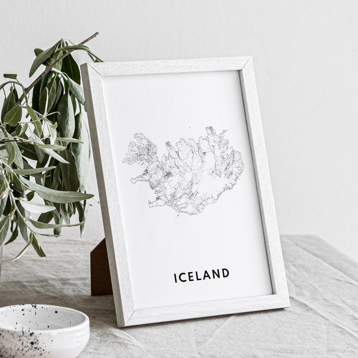 Iceland Map Poster, Minimal Black And White Map - Image 4