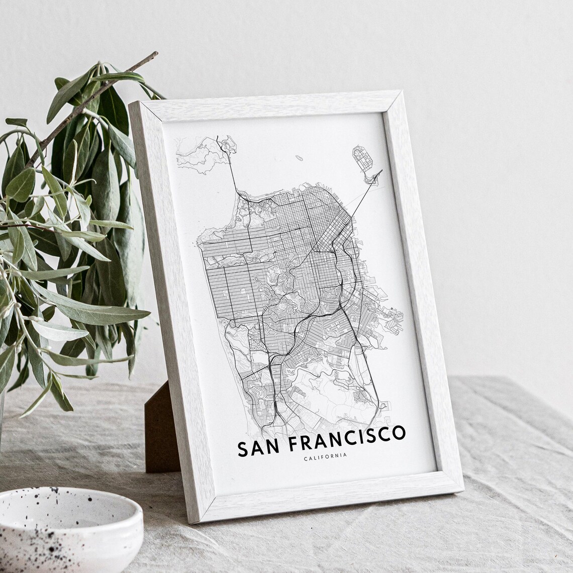 San Francisco Map Poster, Black And White Map - Image 3