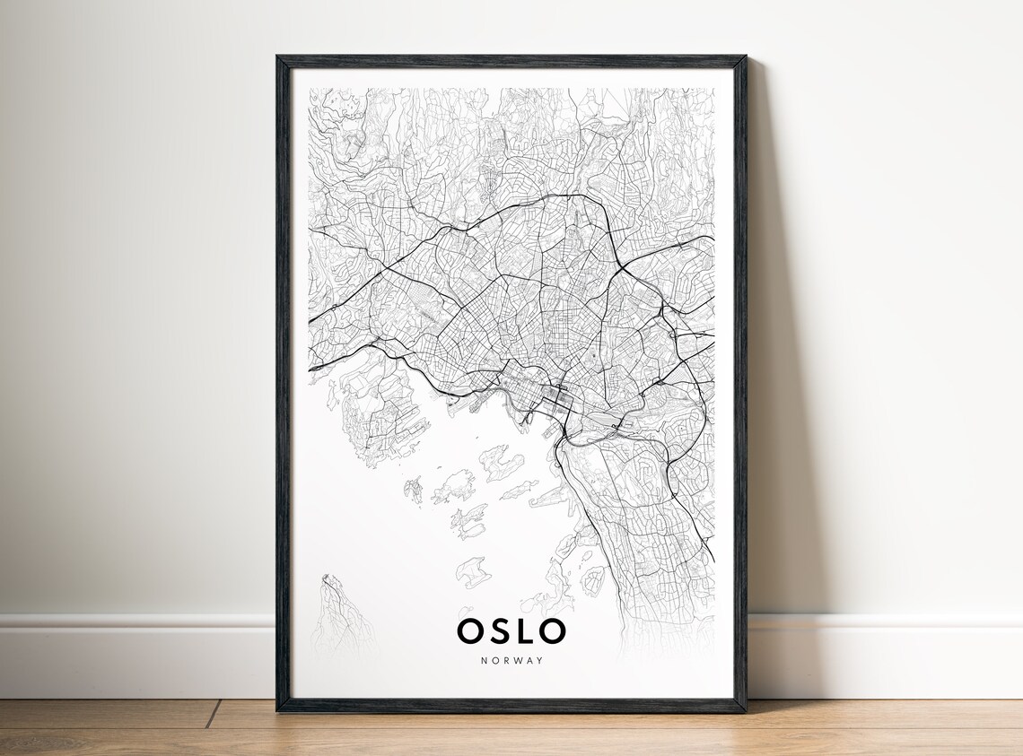 Oslo Map Print, Oslo Norway Travel Poster