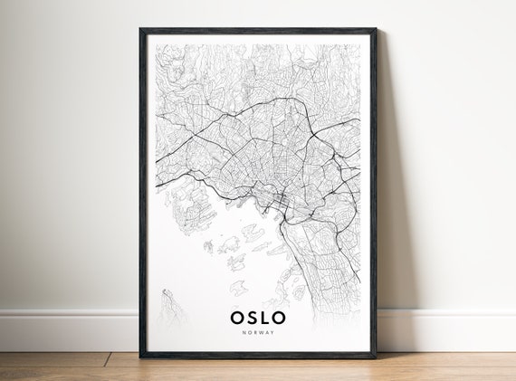 Oslo Map Print, Oslo Norway Travel Poster