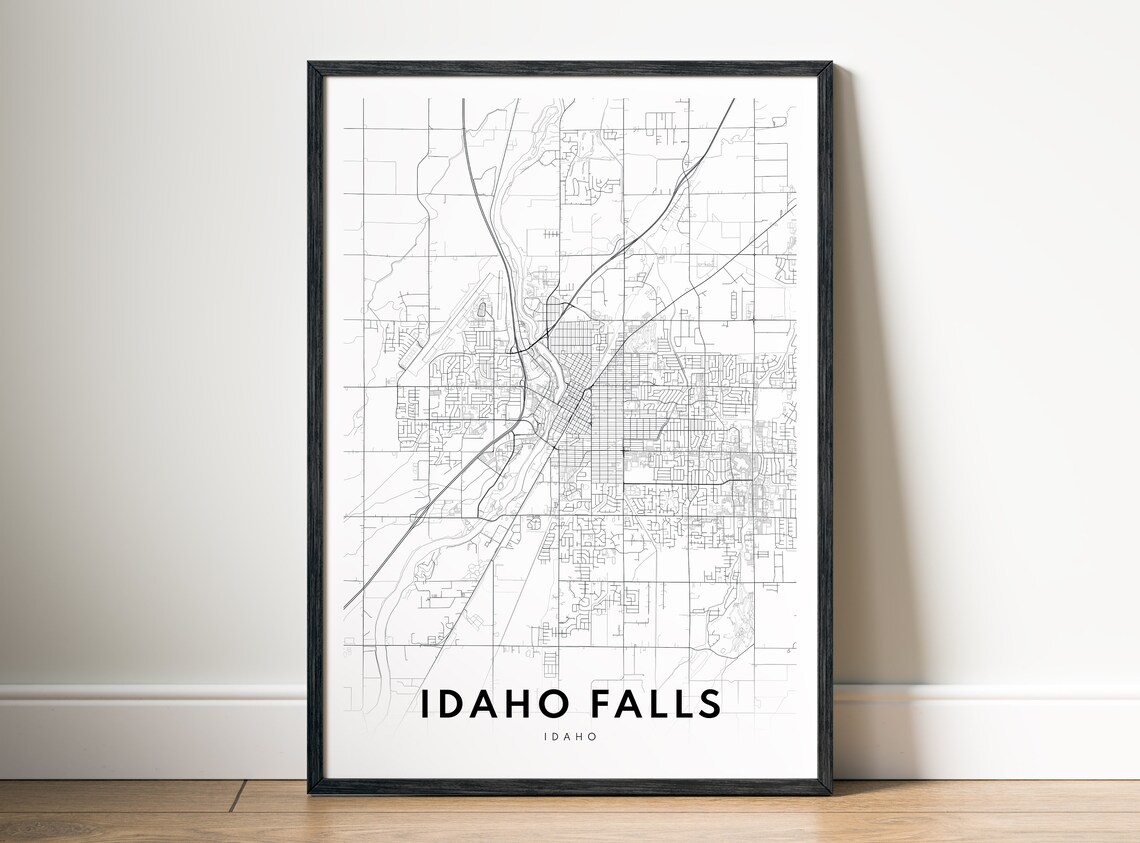Idaho Falls Idaho City Street Map Fine Minimal Line Art Print