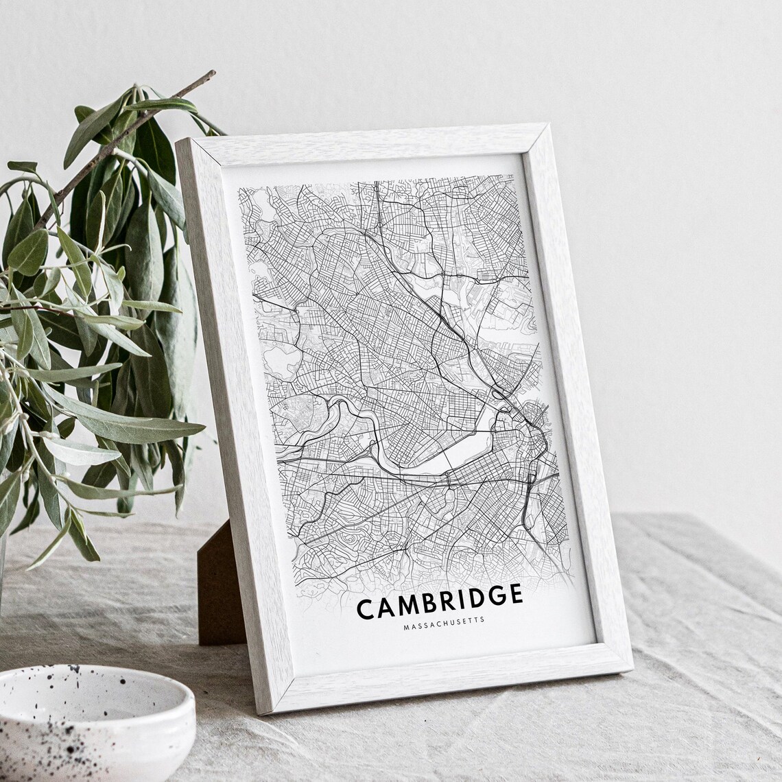 Cambridge Massachusetts Map Poster, Black And White - Image 4