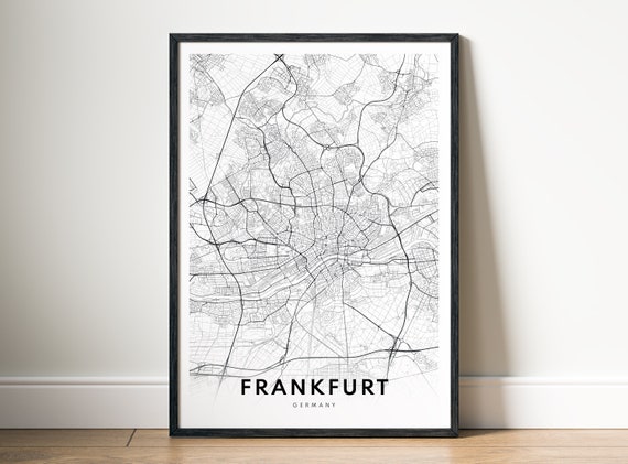Frankfurt Map Print, Germany Travel Poster