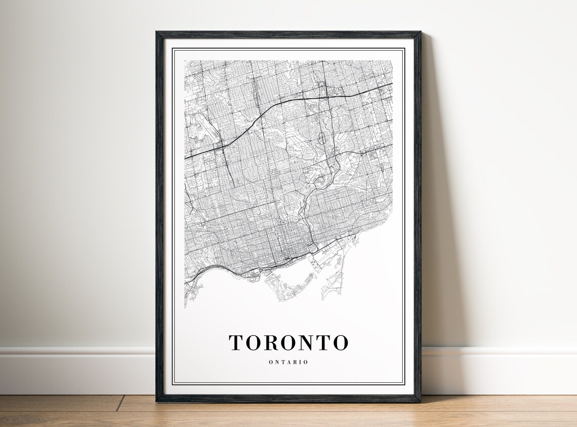 Toronto Map, Black and White Travel Poster - Image 5