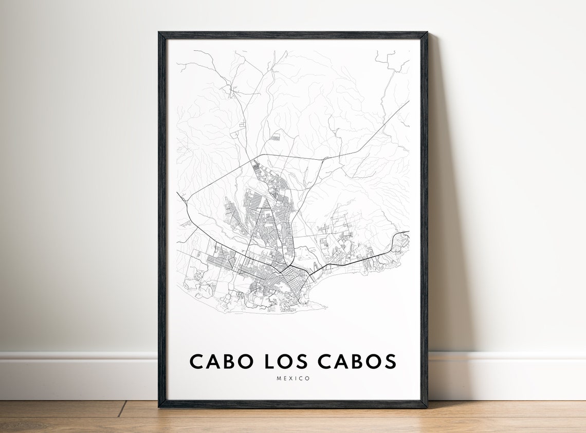 Cabo Los Cabos Mexico Minimalist Black Line City Map Art Poster - Image 5